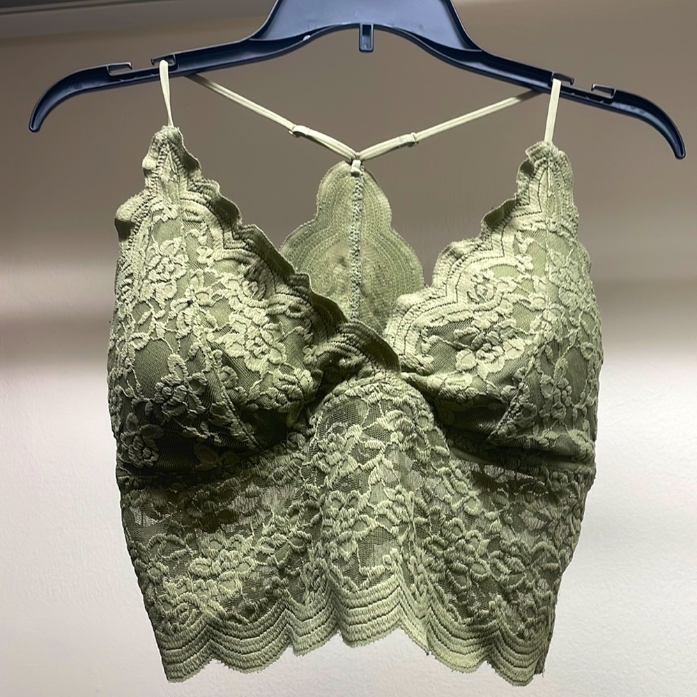 Green cropped bralette